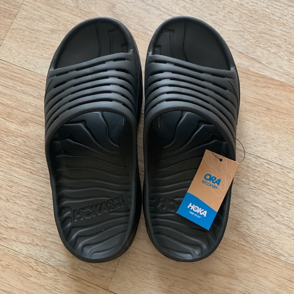 Hoka One One Black Slide Sandals